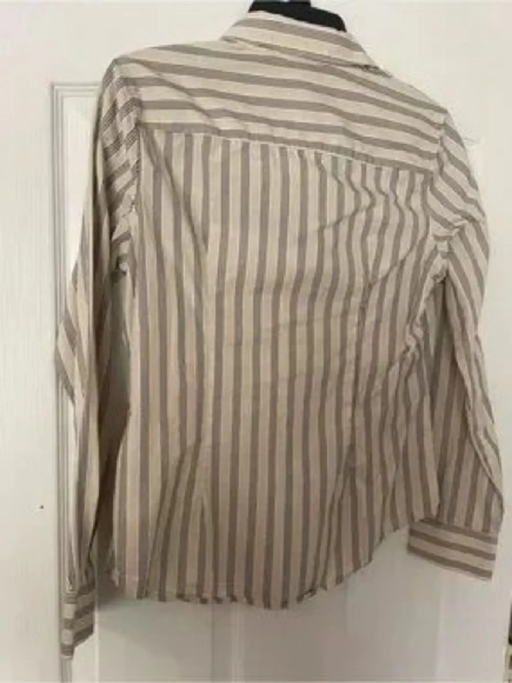 adidas Cream Shirt with Navy Stripes